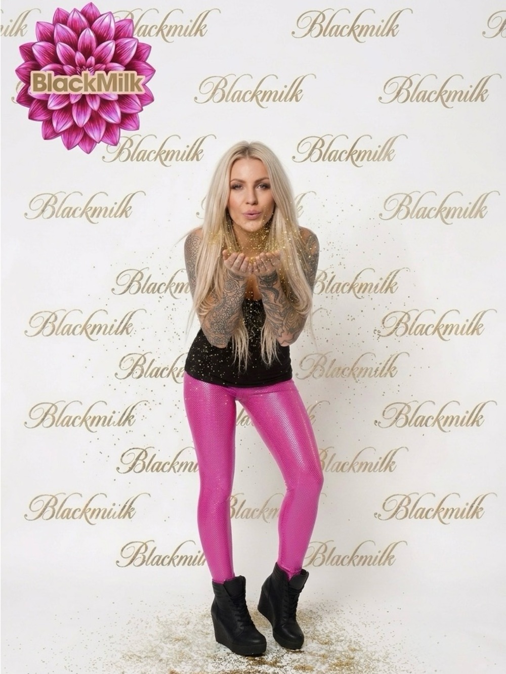 BlackMilk Fairy Dust Pink Leggings Large Rare Limited Edition Sold Out